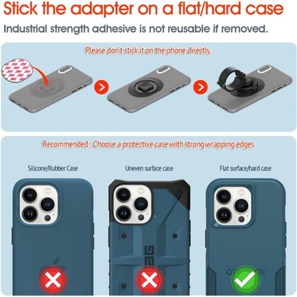 Bike Phone Mount,Motorcycle Phone Holder with Universal Adapter - Picture 3 of 7